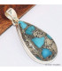 Pendentif goutte Turquoise mohave avec Pyrite Bijoux en Turquoise BK72.10