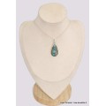 Pendentif goutte Turquoise mohave avec Pyrite Bijoux en Turquoise BK72.10