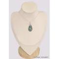 Pendentif goutte Turquoise mohave avec Pyrite - Bijoux en Turquoise