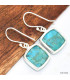 Boucles d'oreilles carrées en Turquoise Mohave Boucles d'oreilles en pierres KC77