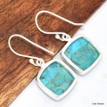 Boucles d'oreilles carrées en Turquoise Mohave Boucles d'oreilles en pierres KC77
