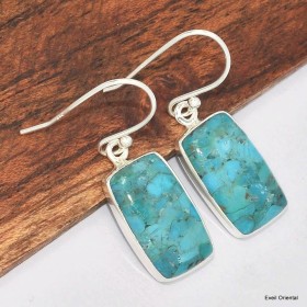 Boucles d'oreilles rectangulaires en Turquoise Mohave Boucles d'oreilles en pierres KC77.2
