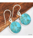 Boucles d'oreilles rondes en Turquoise Mohave Boucles d'oreilles en pierres KC77.3