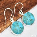 Boucles d'oreilles rondes en Turquoise Mohave Boucles d'oreilles en pierres KC77.3