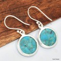 Boucles d'oreilles rondes en Turquoise Mohave Boucles d'oreilles en pierres KC77.3