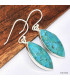 Boucles d'oreilles marquise en Turquoise naturelle Boucles d'oreilles en pierres KC77.4
