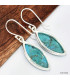 Boucles d'oreilles marquise en Turquoise naturelle Boucles d'oreilles en pierres KC77.4