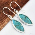 Boucles d'oreilles marquise en Turquoise naturelle Boucles d'oreilles en pierres KC77.4