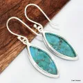 Boucles d'oreilles marquise en Turquoise naturelle - Boucles d'oreilles en pierres naturelles