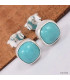 Boucles d'oreilles Turquoise Kingman carrées Boucles d'oreilles en pierres KC78.1
