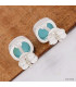 Boucles d'oreilles Turquoise Kingman carrées Boucles d'oreilles en pierres KC78.1