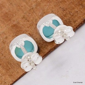 Boucles d'oreilles Turquoise Kingman carrées Boucles d'oreilles en pierres KC78.1
