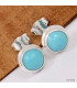 Boucles d'oreilles authentique Turquoise kingman rondes Boucles d'oreilles en pierres KC78.2