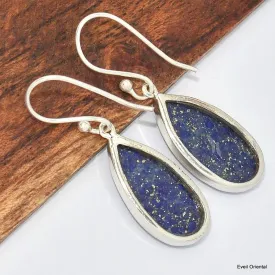 Boucles d'oreilles Lapis lazuli forme goutte - Boucles d'oreilles en pierres naturelles