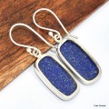 Boucles d'oreilles Lapis lazuli rectangulaire Boucles d'oreilles en pierres KC79.2