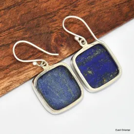 Boucles d'oreilles Lapis lazuli carrées - Boucles d'oreilles en pierres naturelles