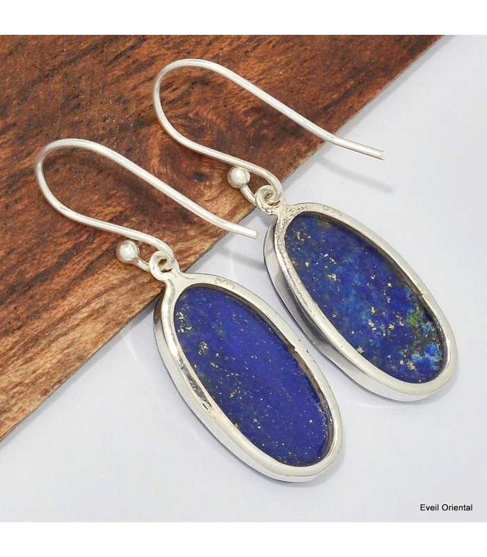 Boucles d'oreilles Lapis lazuli ovales Boucles d'oreilles en pierres KC79.4