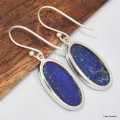 Boucles d'oreilles Lapis lazuli ovales Boucles d'oreilles en pierres KC79.4