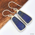 Boucles d'oreilles Lapis lazuli forme libre Boucles d'oreilles en pierres KC79.5