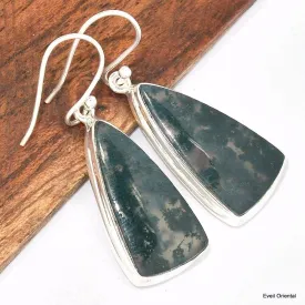 Grandes boucles d'oreilles en Agate mousse - Boucles d'oreilles en pierres naturelles