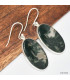 Grandes boucles d'oreilles ovales en Agate mousse Boucles d'oreilles en pierres KC80.1