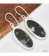 Grandes boucles d'oreilles ovales en Agate mousse Boucles d'oreilles en pierres KC80.1