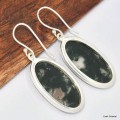 Grandes boucles d'oreilles ovales en Agate mousse Boucles d'oreilles en pierres KC80.1