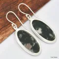 Grandes boucles d'oreilles ovales en Agate mousse - Boucles d'oreilles en pierres naturelles
