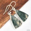 Boucles d'oreilles triangle en Agate mousse - Boucles d'oreilles en pierres naturelles