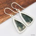 Boucles d'oreilles triangle en Agate mousse - Boucles d'oreilles en pierres naturelles