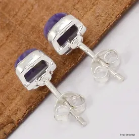 Boucles d'oreilles clous en Charoite - Boucles d'oreilles en pierres naturelles