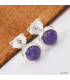 Clous d'oreilles en Charoite de Russie Boucles d'oreilles en pierres KC83.2