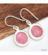 Boucles d'oreilles rondes en Thulite rose Boucles d'oreilles en pierres KC84