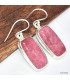 Boucles d'oreilles rectangulaires en Thulite rose Boucles d'oreilles en pierres KC84.1