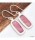 Boucles d'oreilles rectangulaires en Thulite rose Boucles d'oreilles en pierres KC84.1