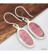 Boucles d'oreilles ovales en Thulite rose Boucles d'oreilles en pierres KC84.2