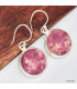 Boucles d'oreilles Thlite rose rondes Boucles d'oreilles en pierres KC84.3