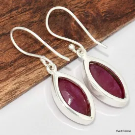 Boucles d'oreilles Rubis indien marquise - Boucles d'oreilles en pierres naturelles