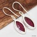Boucles d'oreilles Rubis indien marquise - Boucles d'oreilles en pierres naturelles