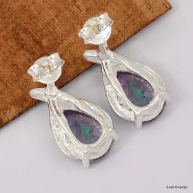 Boucles d'oreilles design Quartz mystique facetté - Boucles d'oreilles en pierres naturelles