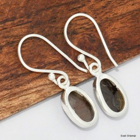 Boucles d'oreilles Saphir doré de Zawadi facetté Boucles d'oreilles en pierres KC87