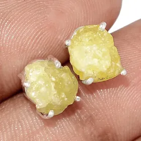 Clous d'oreilles en Brucite brute - Boucles d'oreilles en pierres naturelles