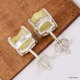Clous d'oreilles en Brucite brute - Boucles d'oreilles en pierres naturelles