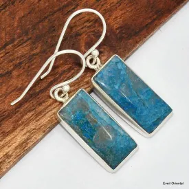 Boucles d'oreilles Shattuckite rectangulaires - Bijoux en Shattuckite
