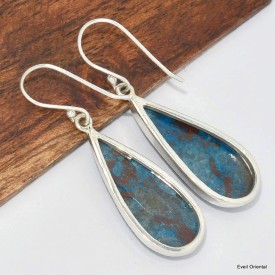 Boucles d'oreilles goutte en Shattuckite Bijoux en Shattuckite KC88.1