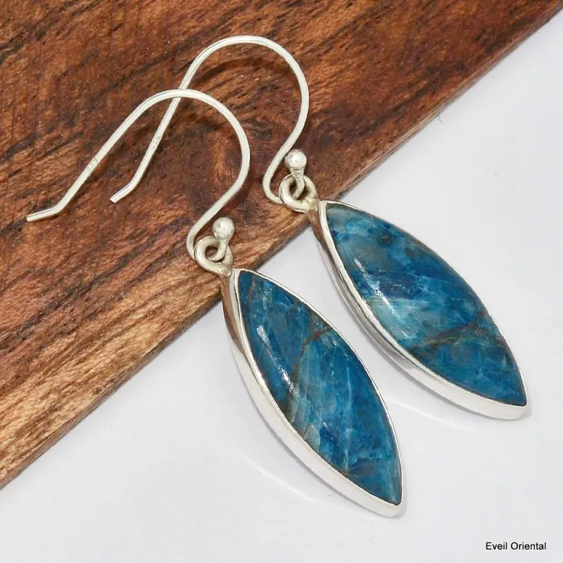 Boucles d'oreilles marquise en Shattuckite - Bijoux en Shattuckite