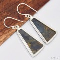 Boucles d'oreilles Pietersite bleu fauve trapèze Bijoux en Pietersite KC89