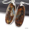 Boucles d'oreilles Pietersite fauves ovales - Bijoux en Pietersite