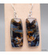 Boucles d'oreilles Pietersite fauves rectangulaires Bijoux en Pietersite KC89.4