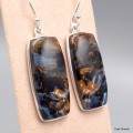 Boucles d'oreilles Pietersite fauves rectangulaires Bijoux en Pietersite KC89.4